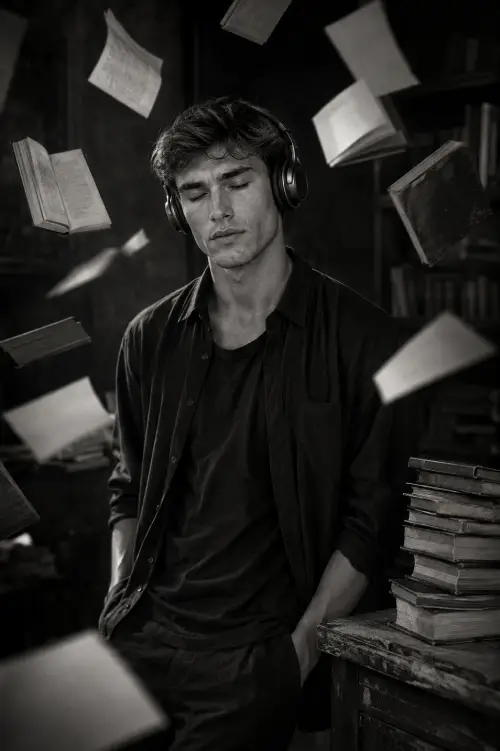 Floating Books Portrait